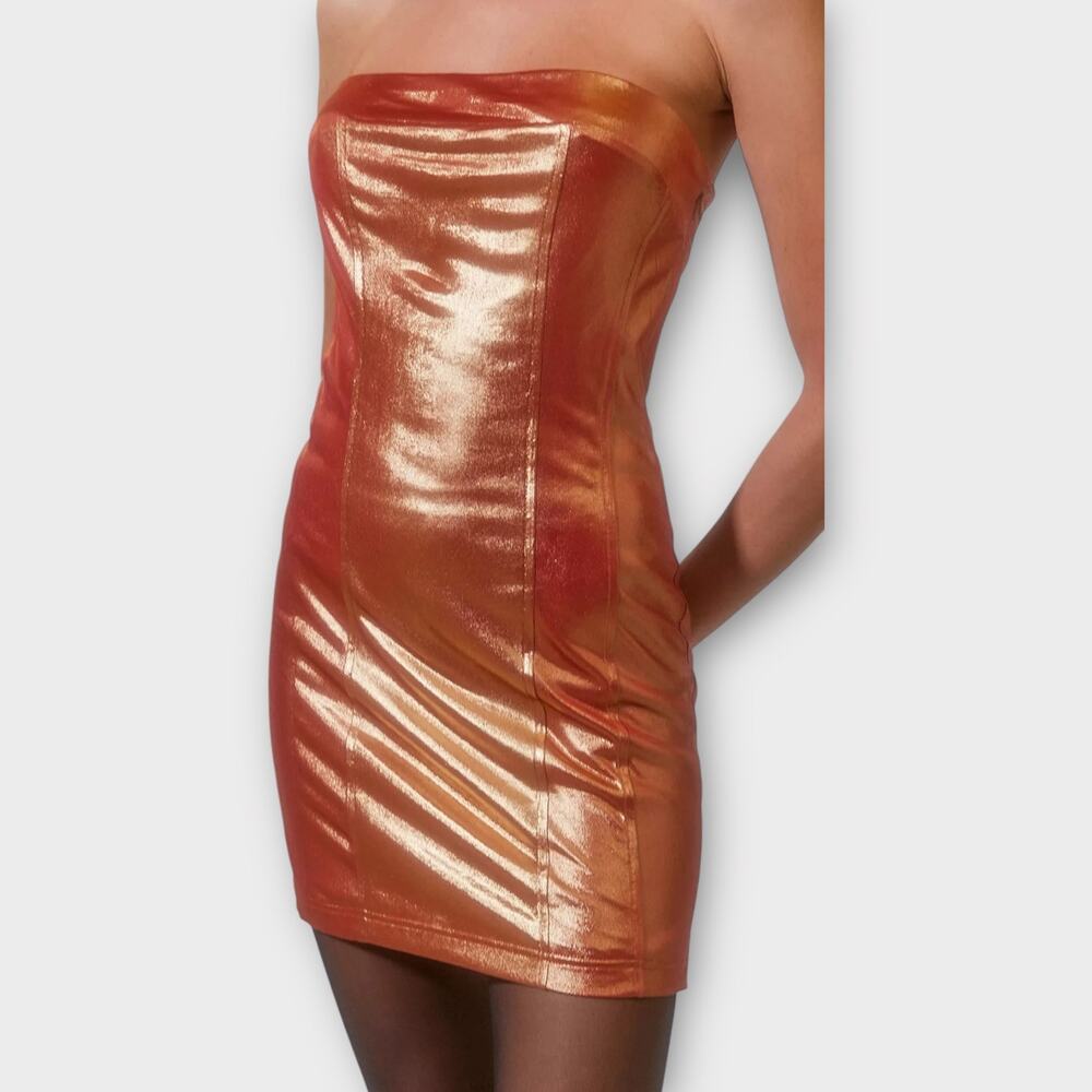 Urban Outfitters Kristy Disco Metallic Mini Dress Size M